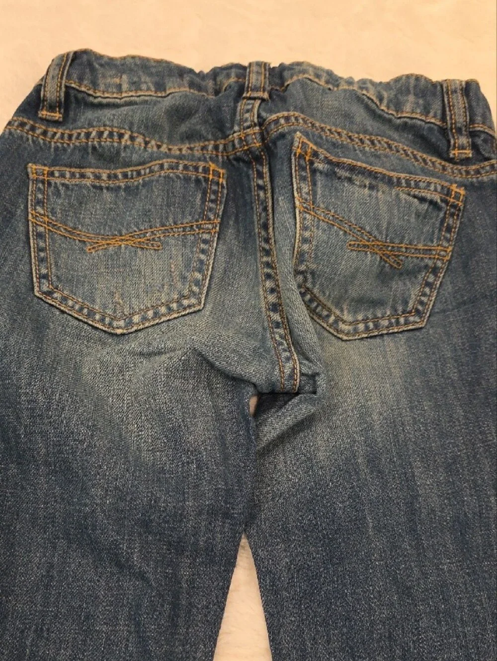 GAP Boyfriend Jeans in Medium Blue Distressed Wash